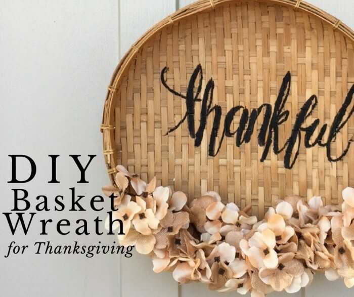 DIY Basket Wreath for Thanksgiving