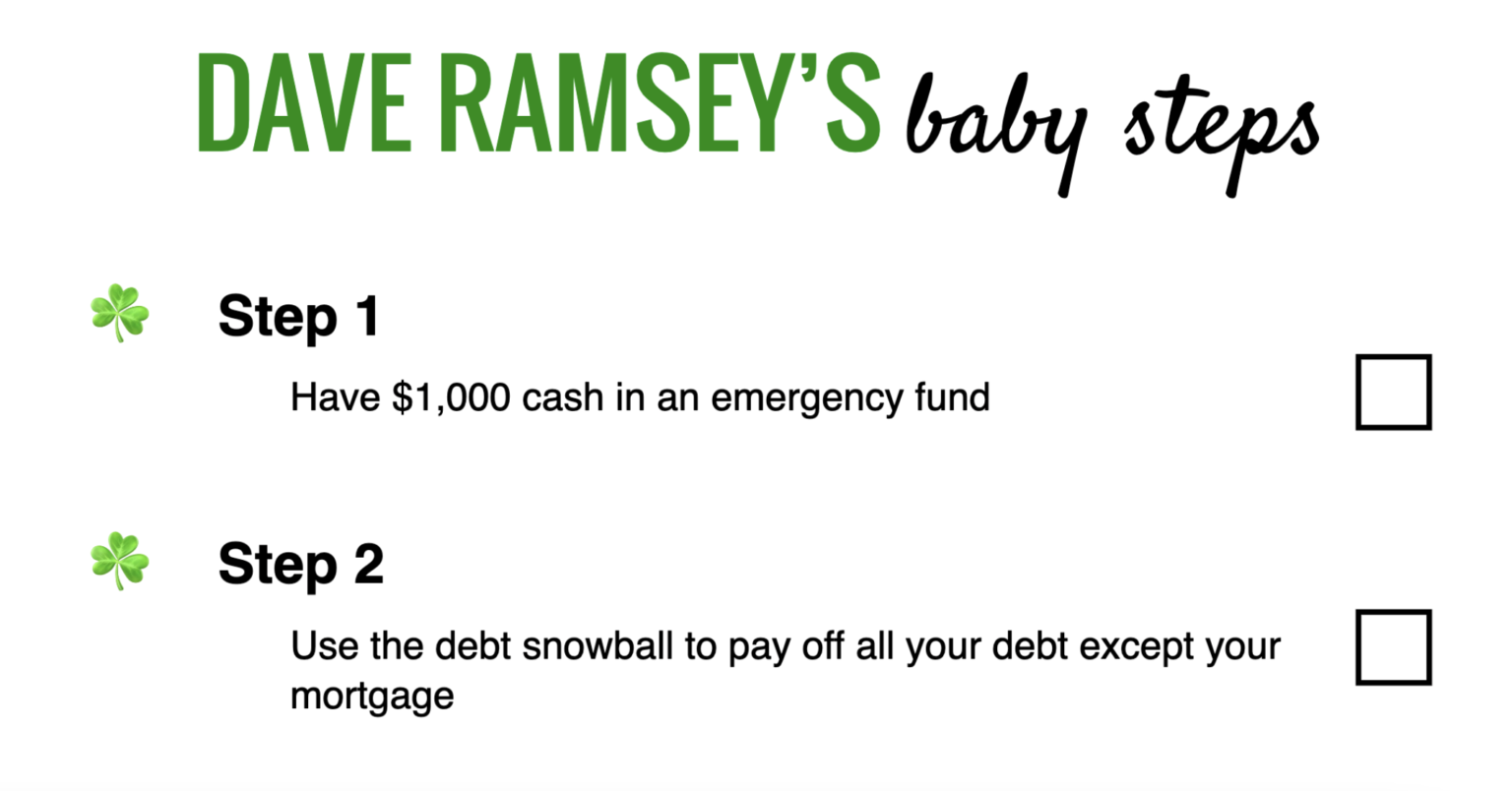 Top 8 Dave Ramsey Baby Steps PDFs Saved by the Cents