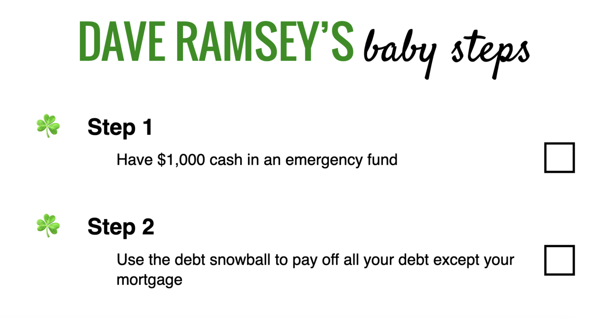 Top 8 Dave Ramsey Baby Steps PDFs - Saved by the Cents