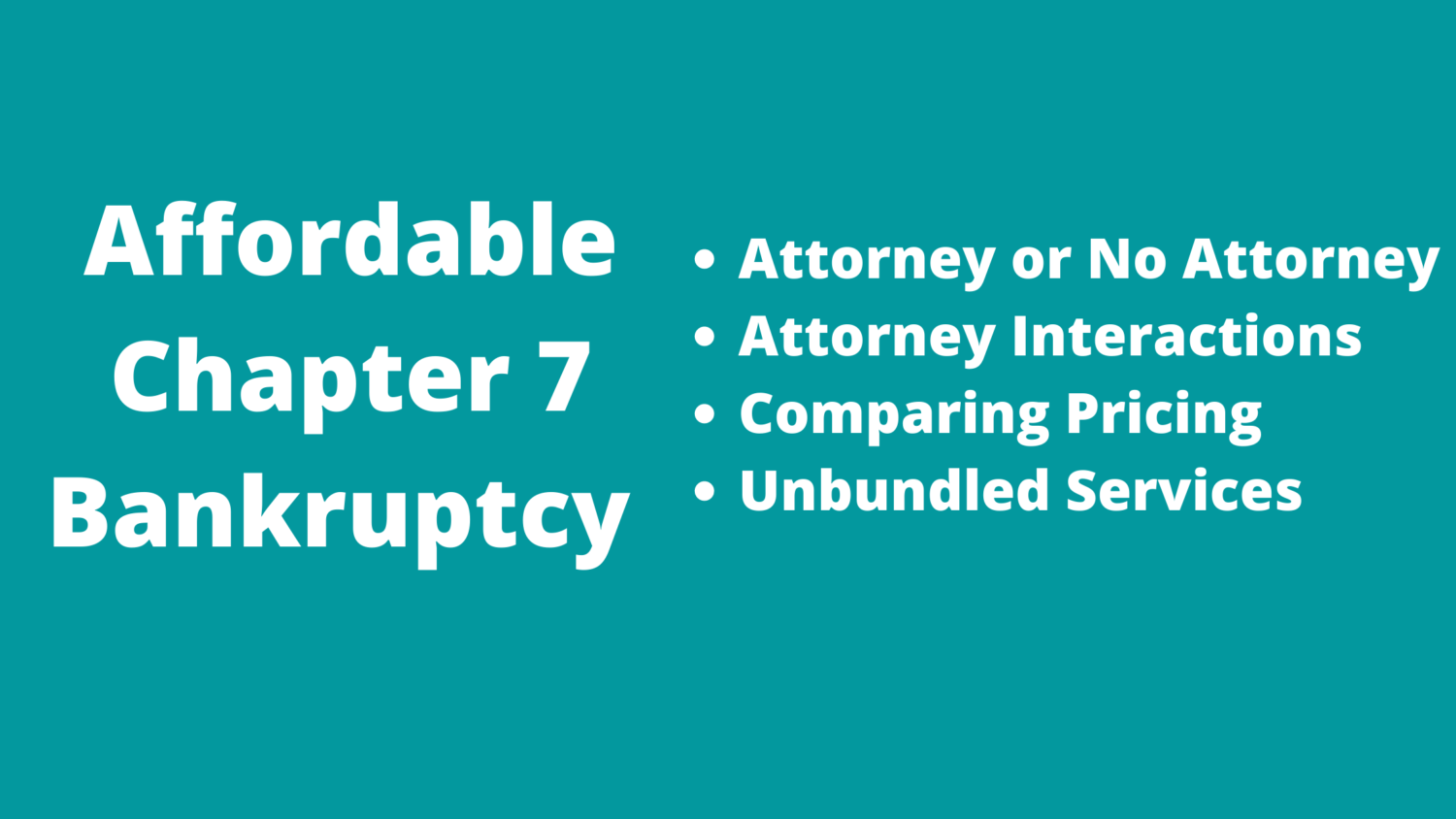 How To File An Affordable Chapter 7  Bankruptcy