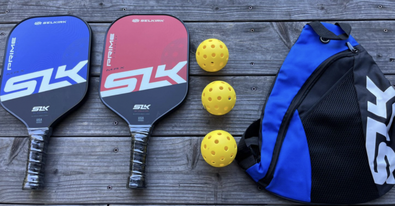 Picture of Selkirk pickleball paddle set.